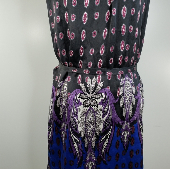 Muse Exclusively For Boston Proper Silk Paisley Print Summer Dress Sz 8. - Picture 3 of 13